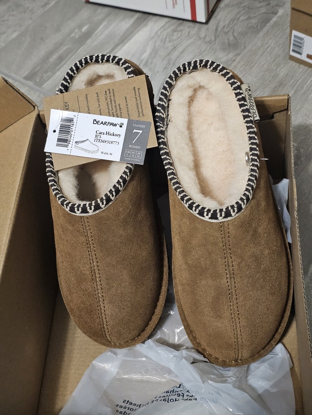 Bearpaw Women's Tabitha Slipper Chestnut Size 7, brand new
